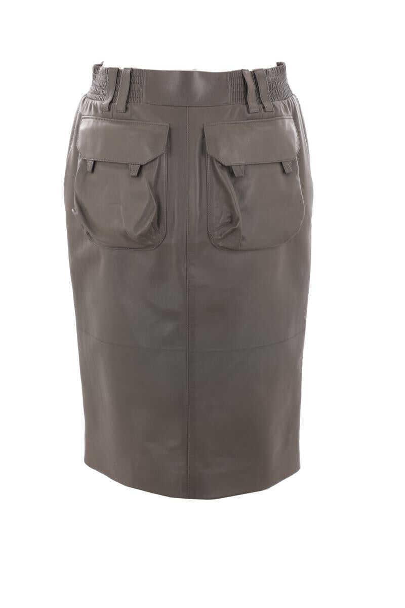 Fuste Saint Laurent Saint Laurent  Skirts GRIS MACADAM Femei (BM 18030111) 3