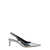 PLAIN 'Luisa' Metallic Slingback Pumps With Medium Stiletto Heel And Mirror Effect In Leather Woman GREY