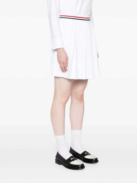 Fuste Thom Browne Thom Browne Pleated Skirt WHITE Femei (BM 18032076) 3