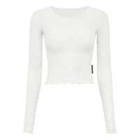 Topuri Marine Serre Recycled Mesh Flock Ss Cropped Top Femei