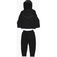 Pantaloni de trening Solid Color Sweatshirt And Joggers Set With Tone On Tone Log Baieti