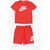 Nike Solid Color T-Shirt And Shorts Set With Printed Logo Red