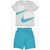 Nike Logo Printed Shorts And Crew-Neck T-Shirt Set Blue