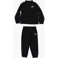 Pantaloni de trening Solid Color Sweatshirt And Joggers Set With Logoed Side Band Baieti