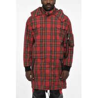 Paltoane Checked Maxi Coat With Hidden Closure Barbati