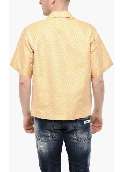 Camasi casual DSQUARED2 Floral Motif Jacquard Shirt Yellow Barbati (BM 18034939) 2