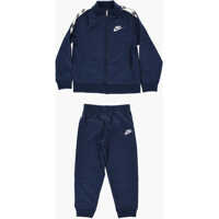 Pantaloni de trening Solid Color Sweatshirt And Joggers Set With Logoed Side Band Baieti