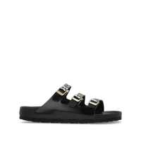 Sandale Birkenstock Florida Dbuckle Exquisite Shine Black, Natural Lea Shoes Femei