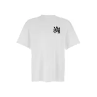 Tricouri White Crewneck T-Shirt With Logo Print On The Front And Logo Lettering On The Rear In Cotton Man Barbati