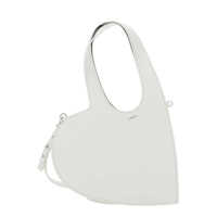 Genti de umar 'Baby Heart' White Heart Shaped Crossbody Bag With Adjustable And Removable Shoulder Strap In Leather Woman Femei