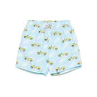 Sorturi de baie MC2 Saint Barth Light Blue 'Gustavia' Swimsuit With Print Barbati