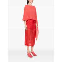Imbracaminte ANTONELLI Dama - Topuri ANTONELLI Melone Red Top With Boat Neckline And Asymmetric Design In Silk Woman RED Femei (BM 18039546) - B-mall.ro