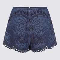 Pantaloni casual ZIMMERMANN Dama - Pantaloni casual ZIMMERMANN Zimmermann Dark Blue Linen Shorts RAILWAY BLUE Femei (BM 18042855) - B-mall.ro