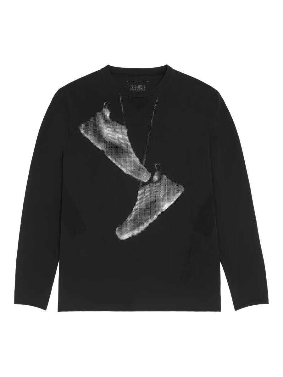 Topuri MM6 Maison Margiela Mm6 Maison Margiela X Salomon X Salomon Graphic Print Sweatshirt Black Barbati (BM 18044205) 1
