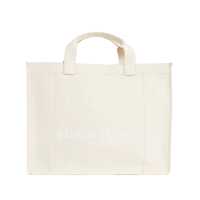 Genti de mana White Tote Bag With Logo Applied On The Front In Cotton Woman Femei
