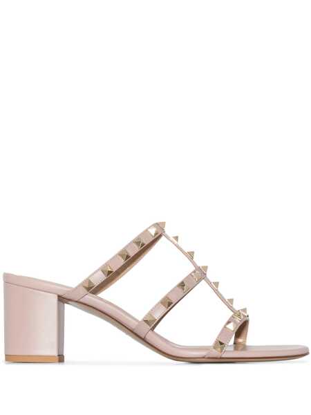 Pantofi cu toc Valentino Garavani Valentino Garavani Rockstud Leather Sandals POWDER Femei (BM 18046422) 1