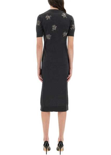 Rochii casual Fendi Wool Dress With Embroidery BLACK Femei (BM 18046771) 3