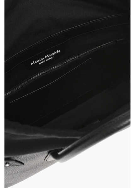 Genti de umar Maison Margiela Mm11 Textured Leather 5Ac Daily Tote Bag With Canvas Detail Black Barbati (BM 18048523) 4