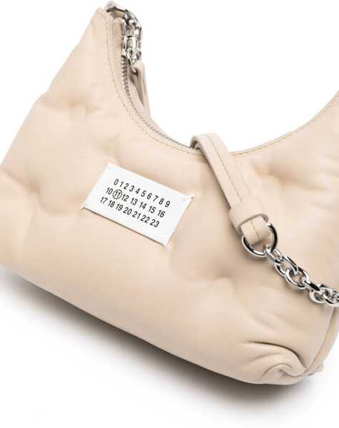 Genti tip postas Maison Margiela Mm11 Quilted Leather Glam Slam Hobo Bag With Chain Shoulder Pink Femei (BM 18048547) 4