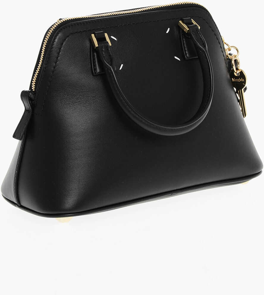 Genti de mana Maison Margiela Mm11 Leather 5Ac Handbag With Removable Shoulder Strap Black Barbati (BM 18048553) 2