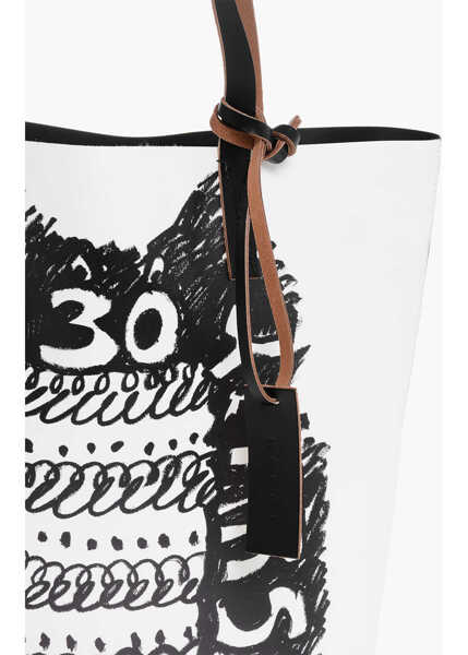 Genti de mana Marni Rubber 30Years Shopping Bag Black & White Barbati (BM 18048568) 3