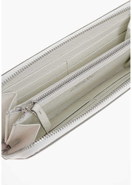 Portofele Maison Margiela Mm11 Textured Leather Wallet With Zipped Closure White Barbati (BM 18048586) 3
