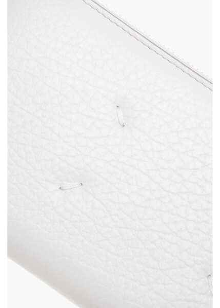 Portofele Maison Margiela Mm11 Textured Leather Wallet With Zipped Closure White Barbati (BM 18048586) 4