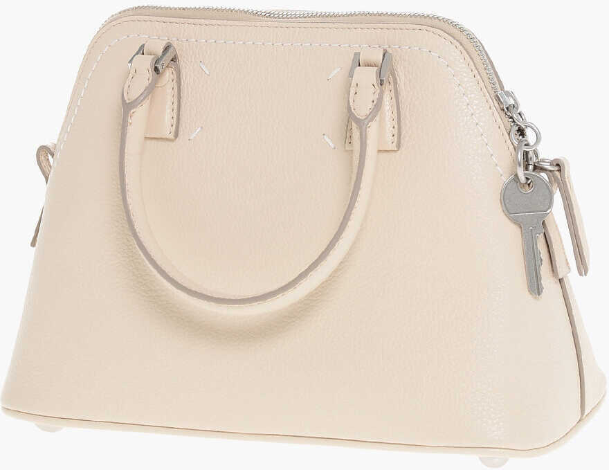 Genti tip postas Maison Margiela Mm11 Textured Leather 5Ac Bag With Canvas Detail Beige Femei (BM 18048589) 2