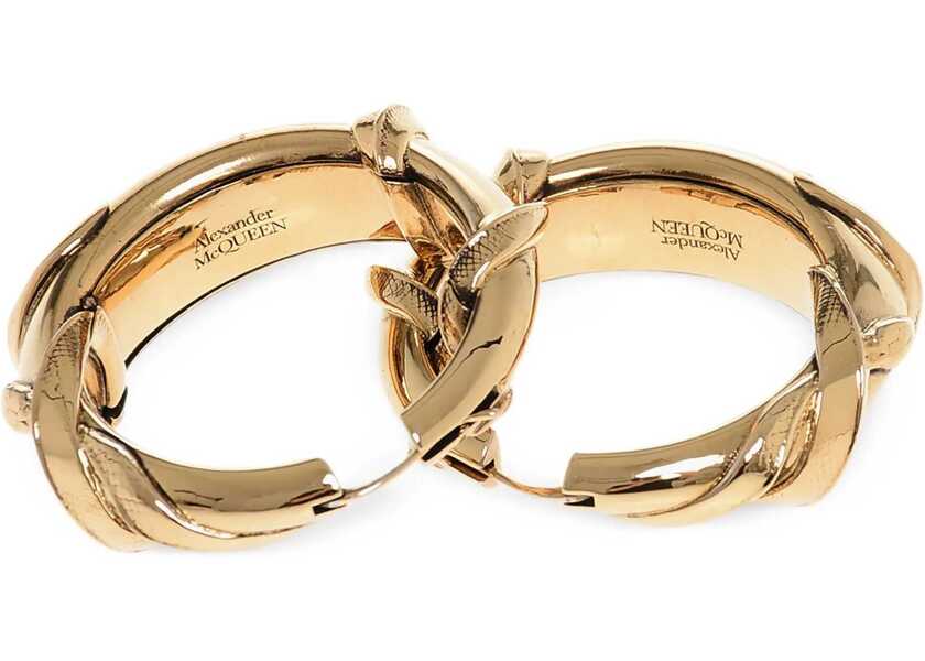 Cercei Alexander McQueen Brass Snake Hoop Earrings Gold Femei (BM 18048607) 2