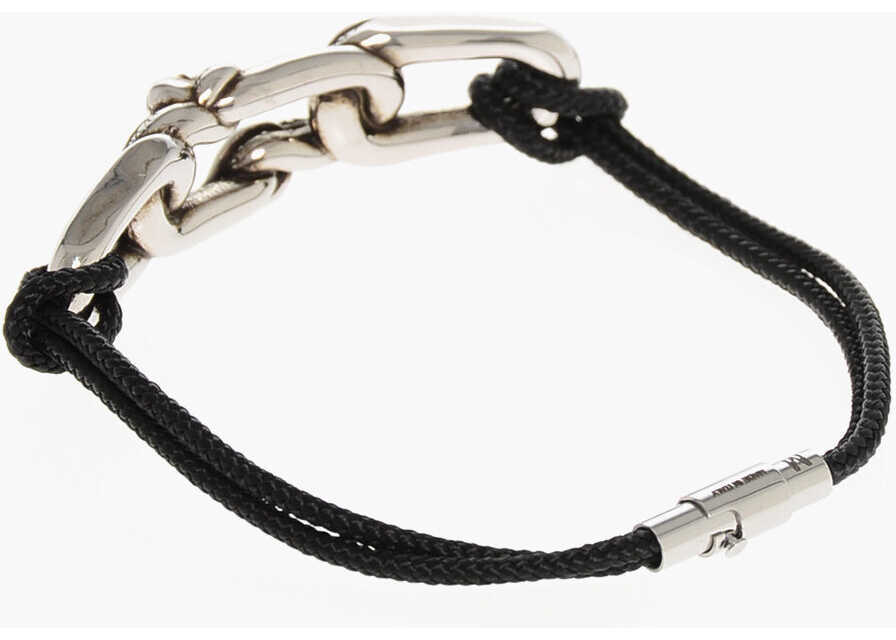 Bratari Alexander McQueen Rope Loop Bracelet With Brass Detail Black Barbati (BM 18048721) 2