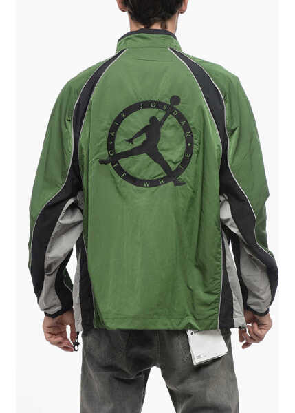 Jachete Off-White Ow X Jordan Nylon Track Windbreaker With Front Zip Green Barbati (BM 18048724) 2