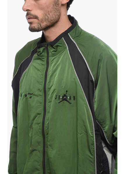 Jachete Off-White Ow X Jordan Nylon Track Windbreaker With Front Zip Green Barbati (BM 18048724) 3