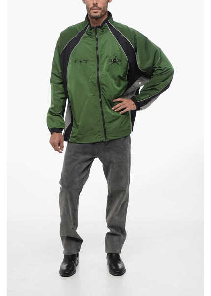 Jachete Off-White Ow X Jordan Nylon Track Windbreaker With Front Zip Green Barbati (BM 18048724) 4