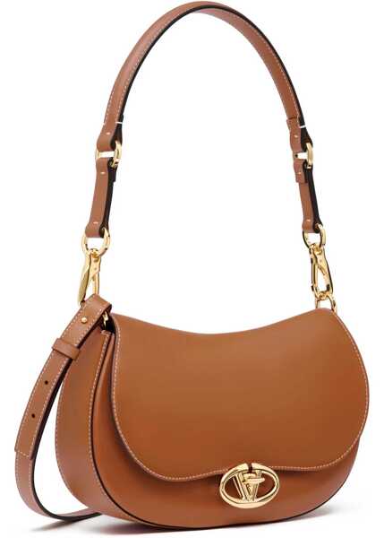 Genti de umar Valentino Garavani Leather Shoulder Bag With Logoed Buckle Brown Femei (BM 18048742) 3