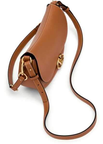 Genti de umar Valentino Garavani Leather Shoulder Bag With Logoed Buckle Brown Femei (BM 18048742) 5