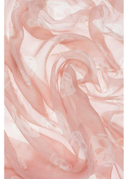 Esarfe Alexander McQueen Pure Silk Skull Foulard Pink Femei (BM 18048745) 2