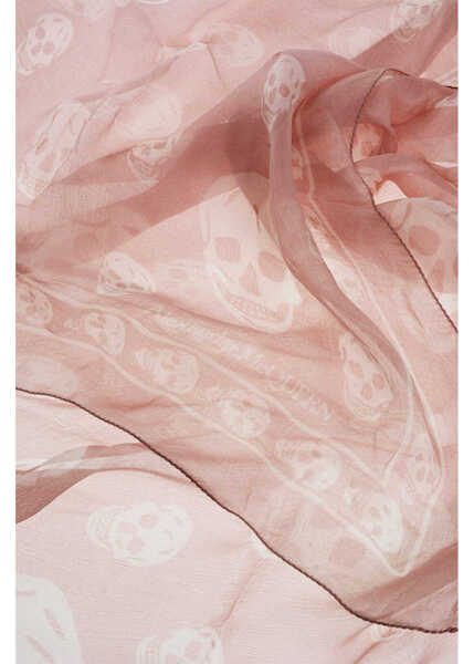 Esarfe Alexander McQueen Pure Silk Skull Foulard Pink Femei (BM 18048745) 3
