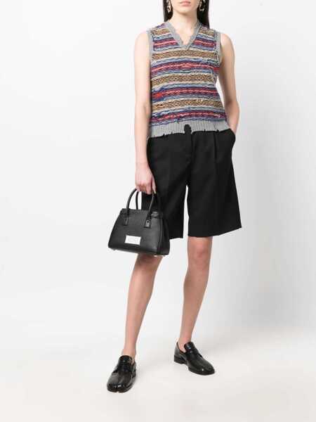 Genti de umar Maison Margiela Mm11 Textured Leather 5Ac Bag With Canvas Detail Black Barbati (BM 18048751) 2