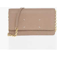 Portofele Mm11 Textured Leather Wallet With Chain Shoulder Strap Barbati