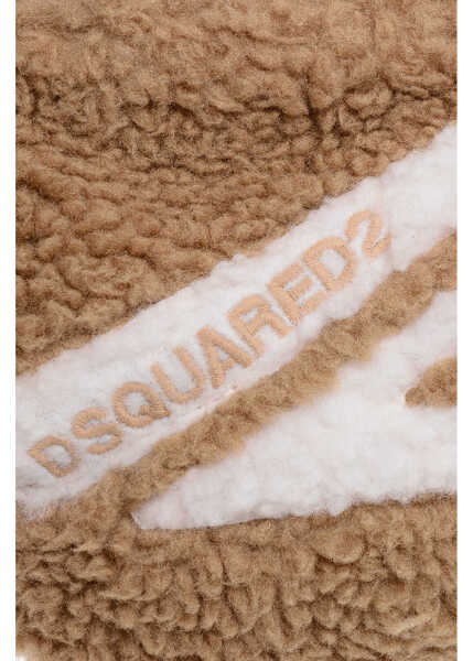 Genti de mana DSQUARED2 Eco-Shearling Icon Pouch Beige Barbati (BM 18048760) 4