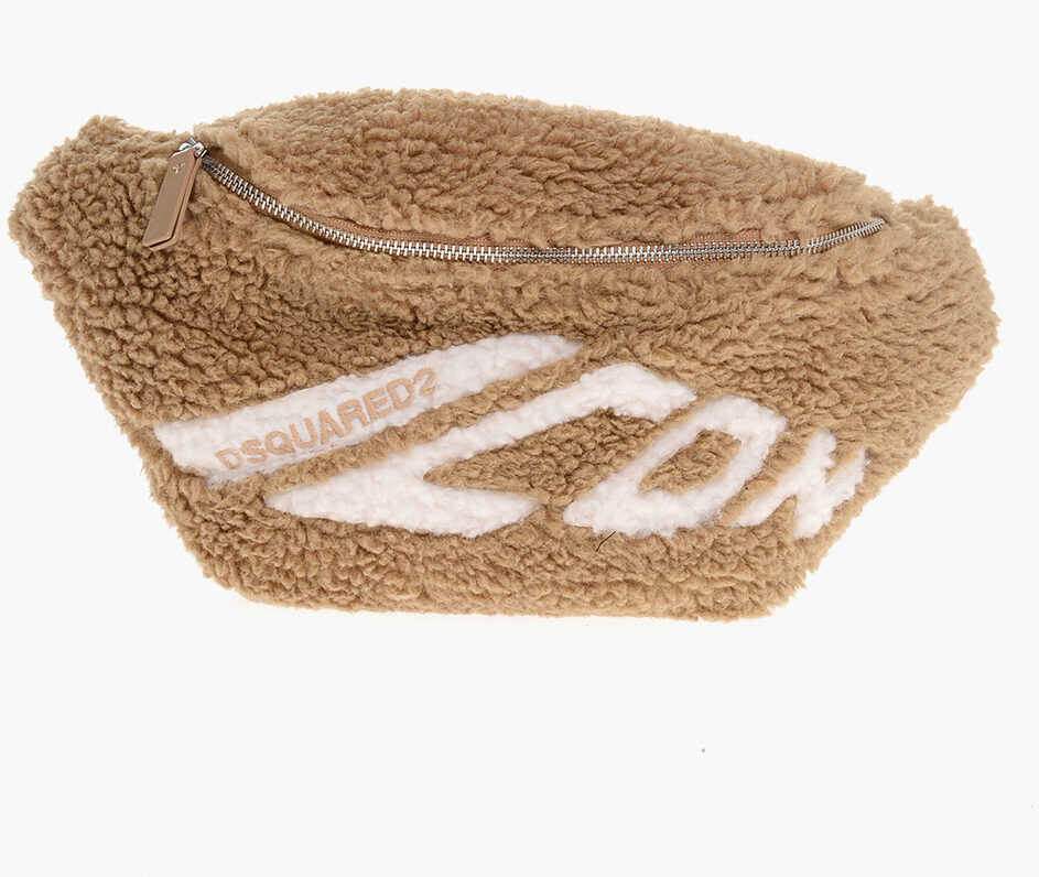 Genti de mana DSQUARED2 Eco-Shearling Icon Pouch Beige Barbati (BM 18048760) 1
