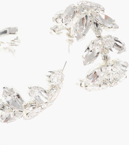 Cercei Magda Butrym Rhinestoned Hoop Earrings Silver Femei (BM 18048769) 2