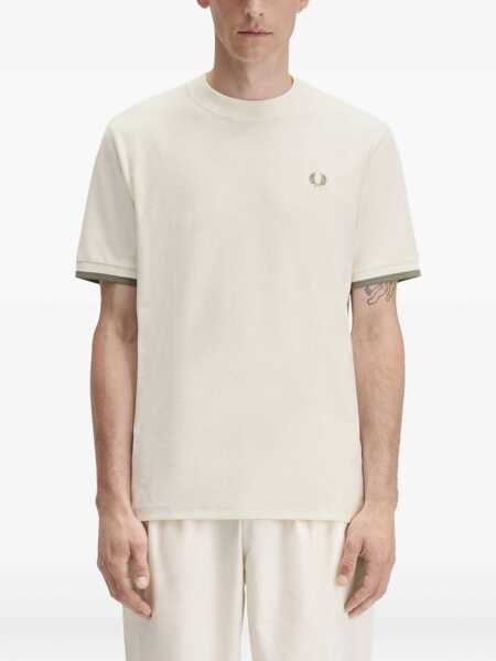Tricouri Fred Perry Pique T-Shirt IVORY Barbati (BM 18048859) 2