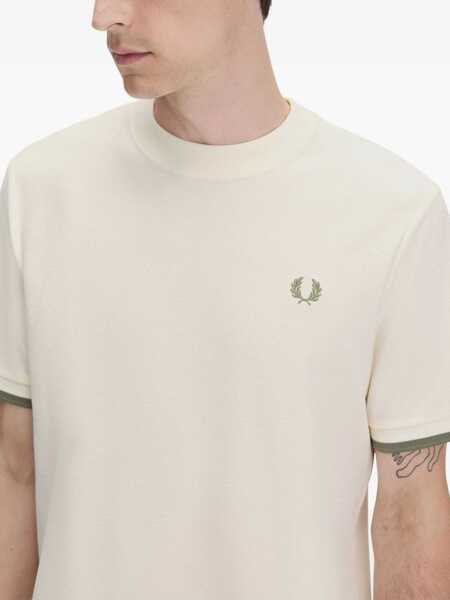 Tricouri Fred Perry Pique T-Shirt IVORY Barbati (BM 18048859) 4