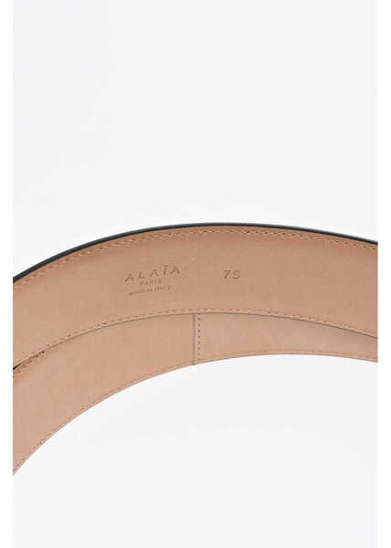 Curele Alaa Leather Belt With Button Closure Black Femei (BM 18049081) 4
