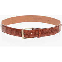 Curele Croco Effect Leather Belt Barbati