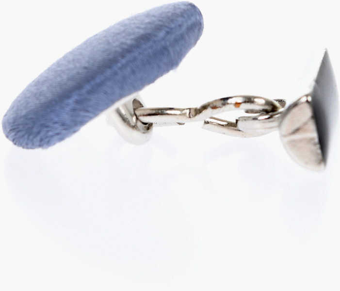 Butoni CORNELIANI Silk Covered Brass Cufflinks Light Blue Barbati (BM 18049168) 2