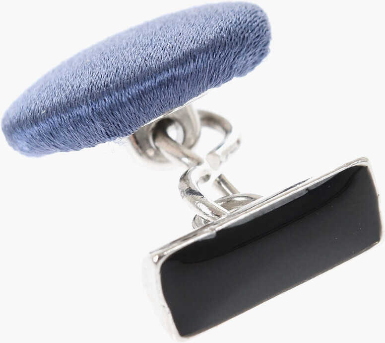 Butoni CORNELIANI Silk Covered Brass Cufflinks Light Blue Barbati (BM 18049168) 3