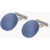 CORNELIANI Silk Covered Brass Cufflinks Light Blue