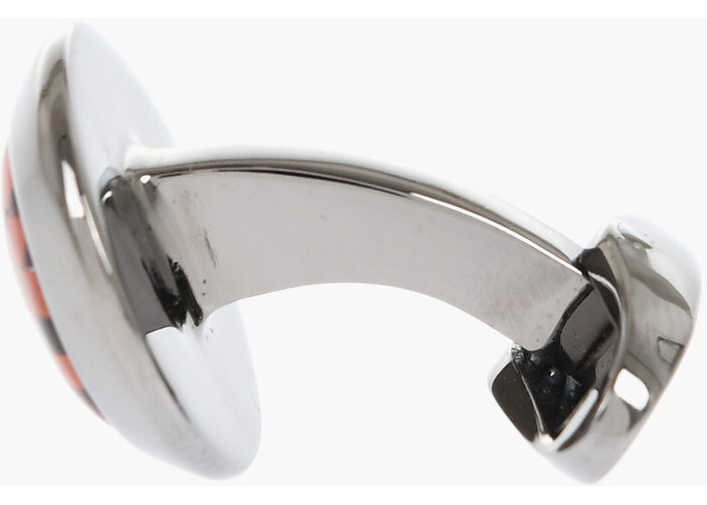 Butoni CORNELIANI Enameled Brass Cufflinks Orange Barbati (BM 18049252) 2